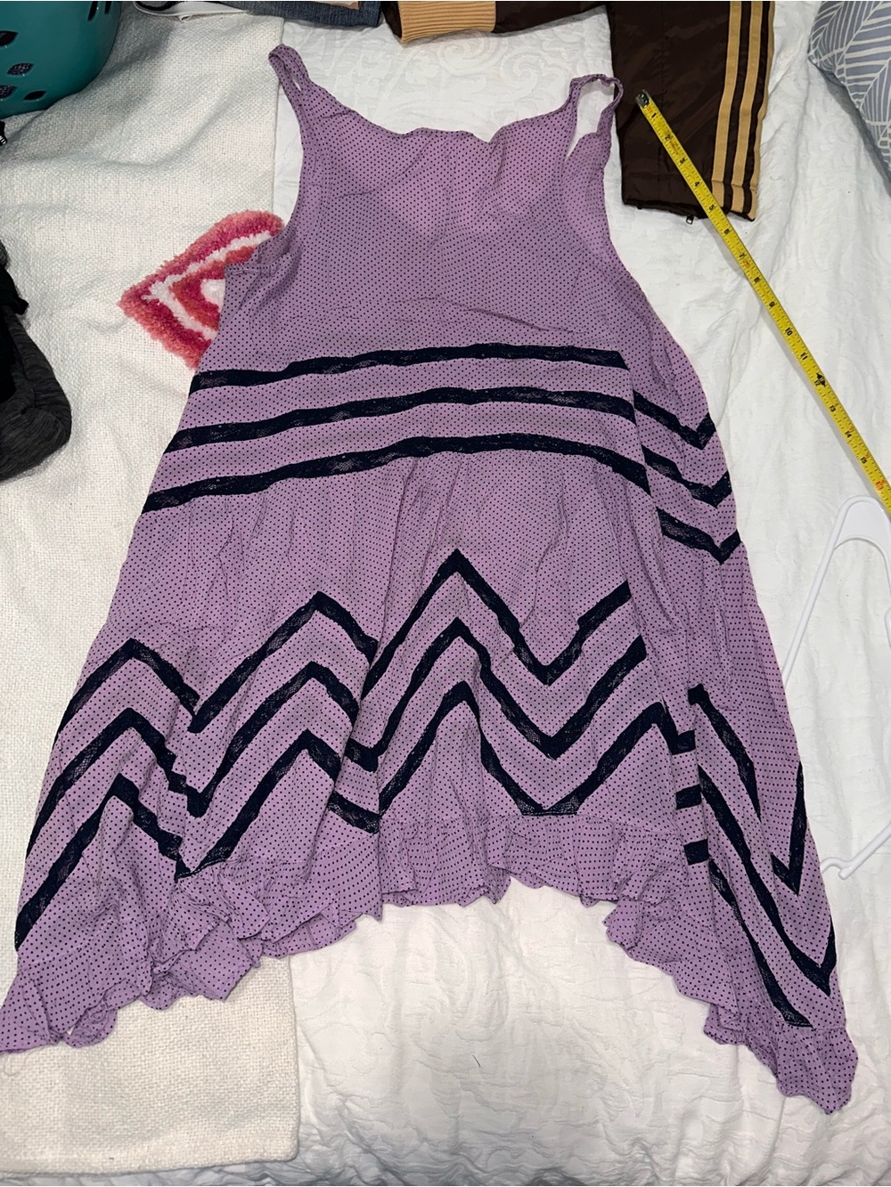 Free People Lavender Chevron Tank Dress with Lace Trim - Picture 7 of 8